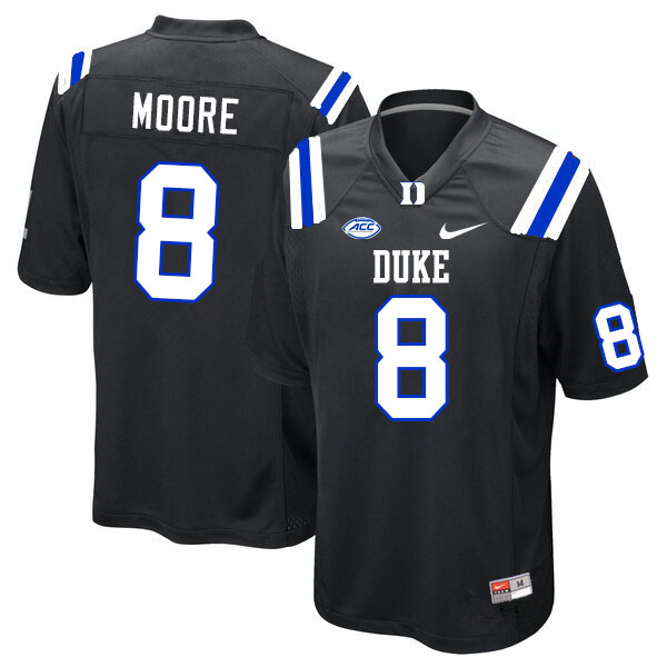 Men #8 Jordan Moore Duke Blue Devils College Football Jerseys Sale-Black - Click Image to Close